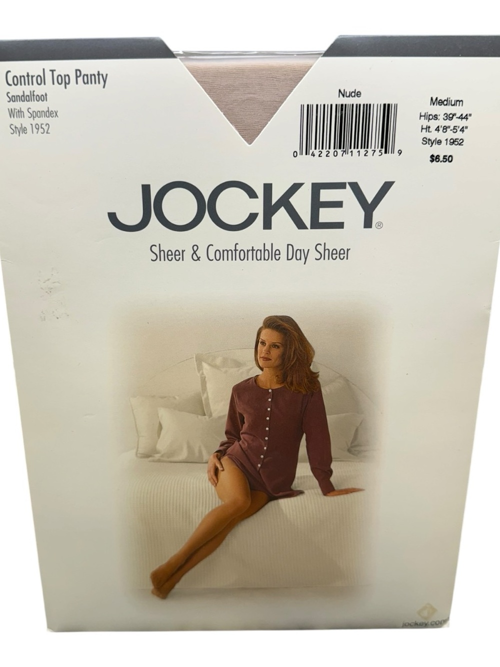 2000 Jockey Sheer & Comfortable Day Sheer Control Top Medium Nude Style 1952
